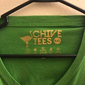 Men's green long sleeve chive shirt